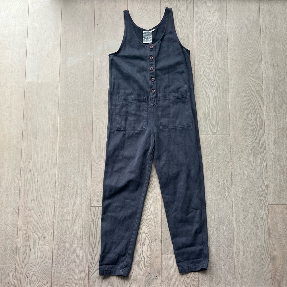 Jungmaven Women’s Size S Button Front Jumpsuit in Diesel Gray